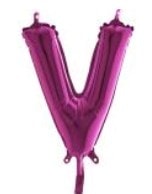 V harfi Fuya Ruby folyo balon sper kalite 14 inc 38 cm